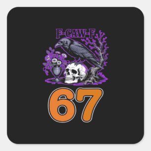 F-Caw-F Kip Halloween Klassiek Grappig Trendsetten Vierkante Sticker
