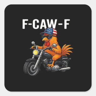 F-Caw-F Kip Klassieke Esthetische Grafische Vierkante Sticker