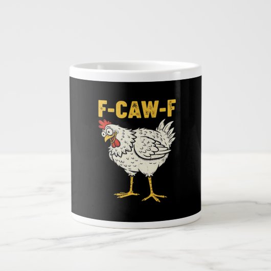 F-Caw-F Kip Klassieke Retro Koel Grote Koffiekop (Voorkant)