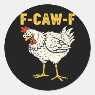 F-Caw-F Kip Klassieke Retro Koel Ronde Sticker
