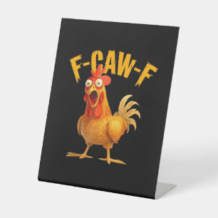 F-Caw-F Kip Klassieke Retro Stijl Reclamebord Met Voetstuk