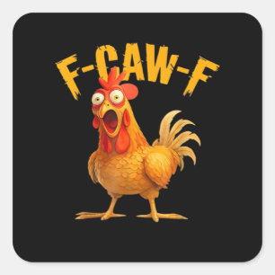 F-Caw-F Kip Klassieke Retro Stijl Vierkante Sticker