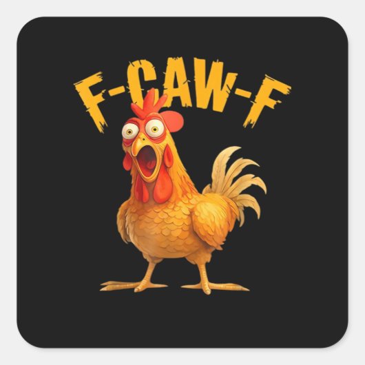 F-Caw-F Kip Klassieke Retro Stijl Vierkante Sticker (Voorkant)