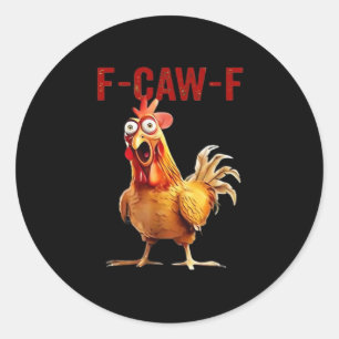 F-Caw-F Kip Klassieke Vintage Kunst Ronde Sticker