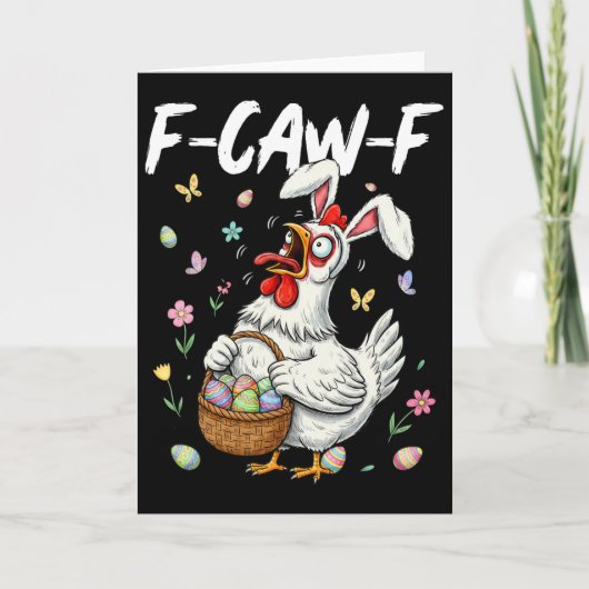 F-caw-f Kip Konijn Haan Meme Grappig Pasen Da Kaart (Voorkant)