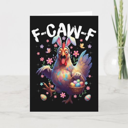 F-caw-f Kip Konijn Haan Meme Grappig Pasen Da Kaart (Voorkant)