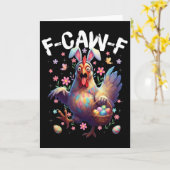 F-caw-f Kip Konijn Haan Meme Grappig Pasen Da Kaart (Gele Bloem)