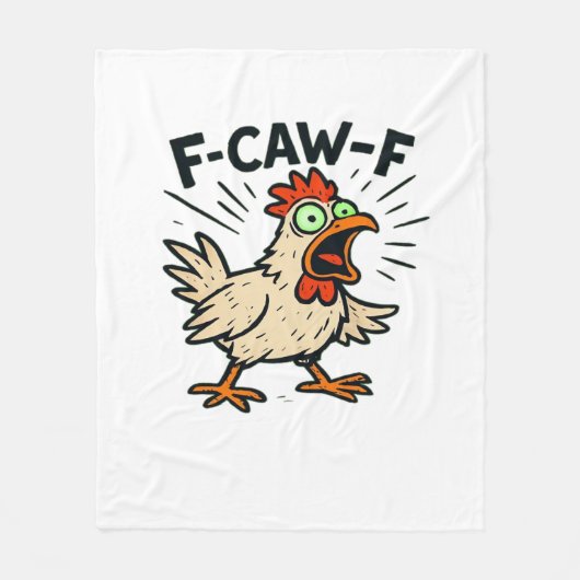 F-Caw-F Kip Retro Grafisch Fleece Deken (Voorkant)