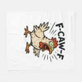 F-Caw-F Kip Retro Grafisch Fleece Deken (Voorkant (Horizontaal))