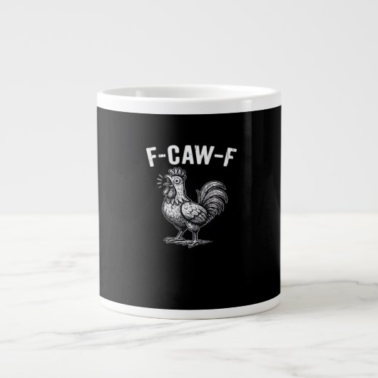 F-Caw-F Kip Retro Grafisch Grote Koffiekop (Voorkant)