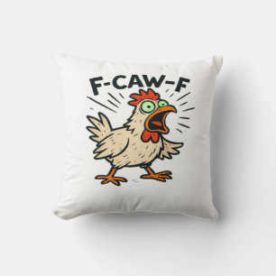 F-Caw-F Kip Retro Grafisch Kussen