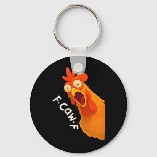 F-Caw-F Kip Retro Klassieker Sleutelhanger (Voorkant)