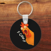 F-Caw-F Kip Retro Klassieker Sleutelhanger (Voorkant)
