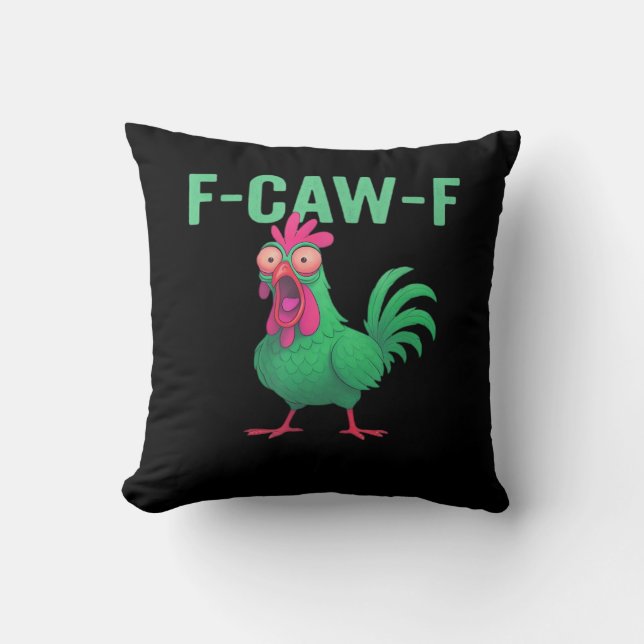 F-Caw-F Kip Vintage Stijl Kussen (Voorkant)