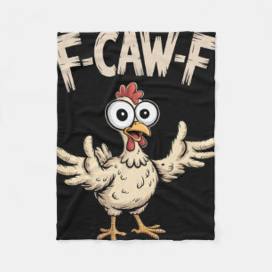 F-caw-f Kip Wijd Open Ogen Grappige Boerderij Cart Fleece Deken