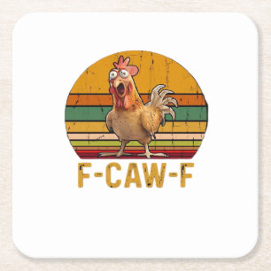 F-Caw-F Kippenhumor Essentieel Minimaal Schoon Kartonnen Onderzetters