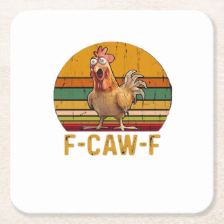 F-Caw-F Kippenhumor Essentieel Minimaal Schoon Kartonnen Onderzetters