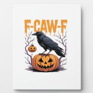 F-Caw-F Klassieke Halloween Raven Pompoen T-shirt  Fotoplaat