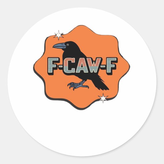 F Caw F Klassieke Trendy Casual Stijl Ronde Sticker (Voorkant)