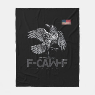 F-Caw-F Koe Grappige Vogel VS Oude Vlag Grappige H Fleece Deken