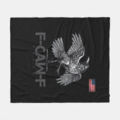 F-Caw-F Koe Grappige Vogel VS Oude Vlag Grappige H Fleece Deken (Voorkant (Horizontaal))