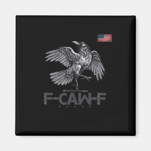 F-Caw-F Koe Grappige Vogel VS Oude Vlag Grappige H Magneet (Voorkant)