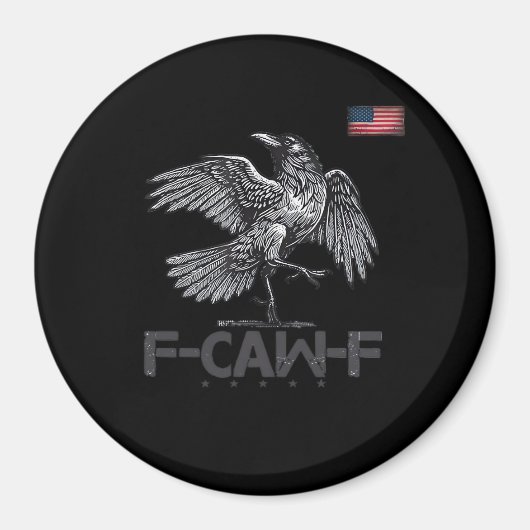 F-Caw-F Koe Grappige Vogel VS Oude Vlag Grappige H Magneet (Voorkant)