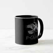 F-Caw-F Koe Grappige Vogel VS Oude Vlag Grappige H Mok (Voorkant rechts)
