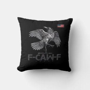 F-Caw-F Koe Grappige Vogel VS Vintage Vlag Grappig Kussen