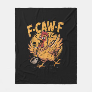 F-Caw-F Koffie Kip Haan Grappige Vogel F-Caw-F Fleece Deken