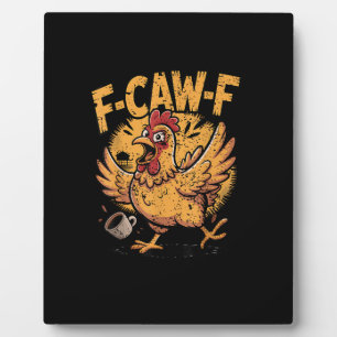 F-Caw-F Koffie Kip Haan Grappige Vogel F-Caw-F Fotoplaat