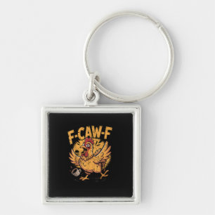 F-Caw-F Koffie Kip Haan Grappige Vogel F-Caw-F Sleutelhanger