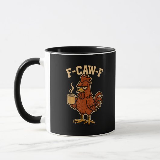 F-Caw-F Koffie Kip Haan Grappige Vogel Mok (Links)