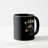 F Caw F Koffie Kraai Gothic Raven Grappig Hallowee Mok (Voorkant rechts)