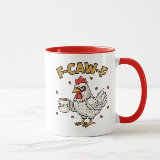 F-CAW-F Koffie Liefhebber Kip, Grappige FCAWF Voge Mok (Rechts)