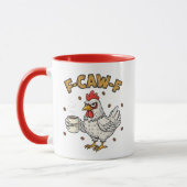 F-CAW-F Koffie Liefhebber Kip, Grappige FCAWF Voge Mok (Links)