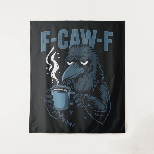 F-CAW-F Koffiekraai Gothic Raven Funny Hal Wandkleed (Voorkant)