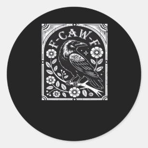 F-Caw-F Kraai Aesthetic Casual Ronde Sticker