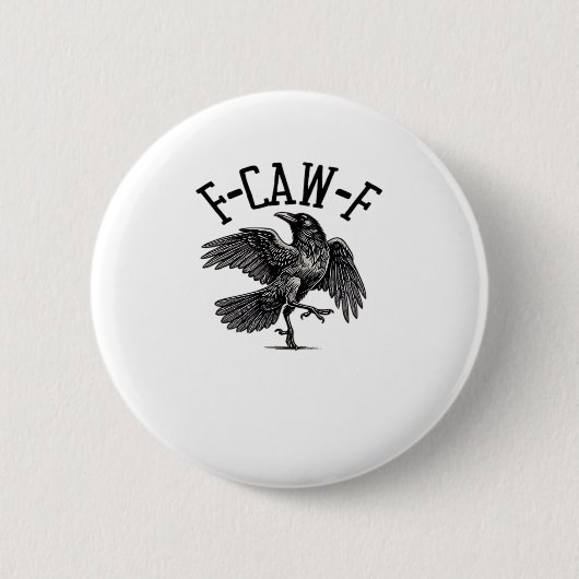 F Caw F Kraai Creatieve Casual Ronde Button 5,7 Cm (Voorkant)