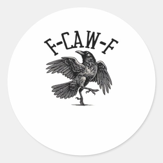 F Caw F Kraai Creatieve Casual Ronde Sticker (Voorkant)