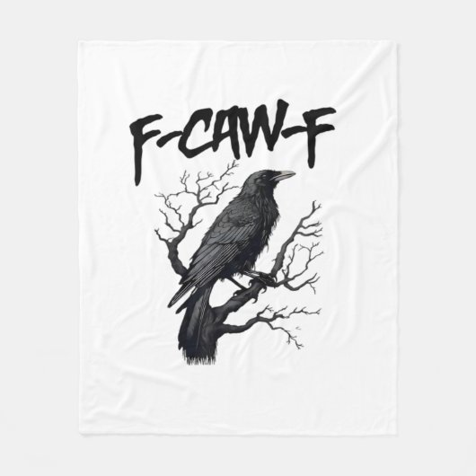 F Caw F Kraai, F-Caw-F Grappige Vogel Meme Fleece Deken (Voorkant)