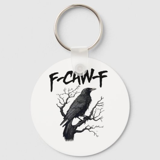 F Caw F Kraai, F-Caw-F Grappige Vogel Meme Sleutelhanger (Voorkant)