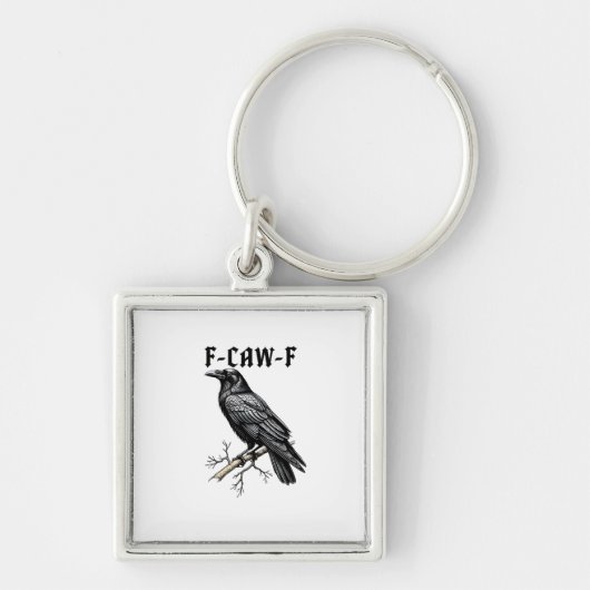 F Caw F Kraai, F-Caw-F Moppige Vogel Grappige Meme Sleutelhanger (Voorkant)