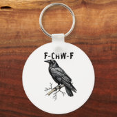 F Caw F Kraai, F-Caw-F Moppige Vogel Grappige Meme Sleutelhanger (Voorkant)