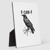F Caw F Kraai, F-Caw-F Moppige Vogel Meme Fotoplaat (Zijkant)