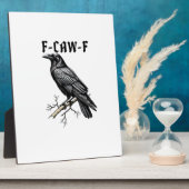 F Caw F Kraai, F-Caw-F Moppige Vogel Meme Fotoplaat (Zijkant)