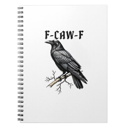 F Caw F Kraai, F-Caw-F Moppige Vogel Meme Notitieboek (Voorkant)