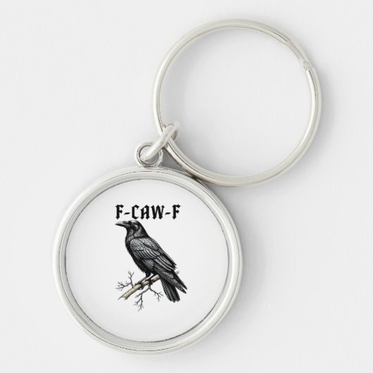 F Caw F Kraai, F-Caw-F Moppige Vogel Meme Sleutelhanger (Voorkant)