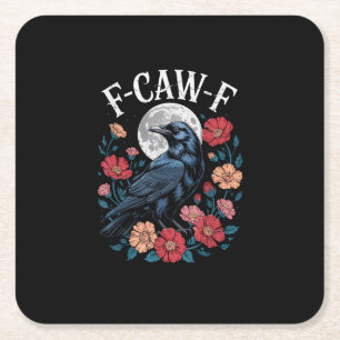 F-Caw-F Kraai Gothic Raven Krass Krass Voor Hallow Kartonnen Onderzetters