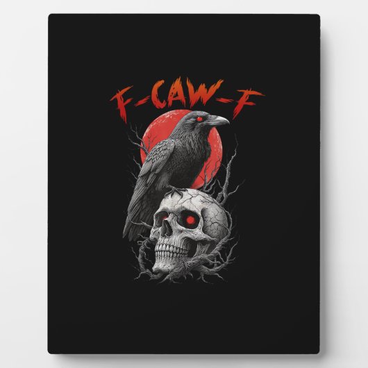 F-Caw-F Kraai Grappig F-Caw-F Esthetisch Ontwerp Fotoplaat (Voorkant)